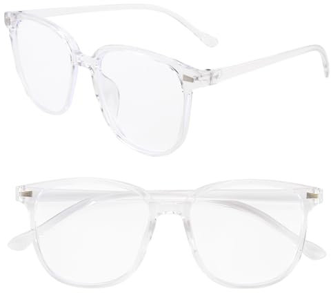 Blaulichtfilter Brille Computerbrille Gaming Schutzbrille Blaulichtbrille UV Blockiert Verringerung der Augenbelastung Mode Transparenten Superleichte Brillenfassung Nerdbrille für Damen Herren