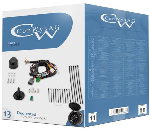 ConWys AG Fahrzeugspezifisch Elektrosatz 13-Poli kompatibel mit Volkswagen VW Transporter T5 Kastenwagen/Minibus 07.2011-05.2015