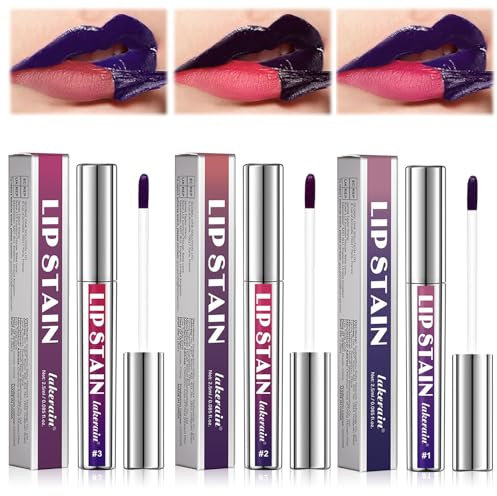 3 piezas de Tinte de Labios Despegable, Brillo de Labios Mate Despegable, Delineador de Labios de Tatuaje Despegable con Acabado Mate, Tinte de Labios Resistente al Agua de Larga Duración más Suave