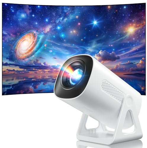 [App integrata & 2025 Upgraded] AMEELA Mini Proiettore Portatile con WiFi e Bluetooth, 4K 1080P Supporto Proiettore Stelle 270° Rotazione per Phone/PS5/HDMI/TV Stick/USB/PC