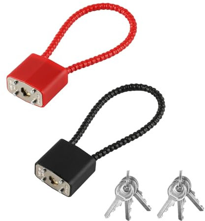 2 Pcs Steel Rope Padlocks with Keys and Heavy Duty Long Shackle Padlocks, Flexible Cable Padlock for Outdoor Indoor Wheelie Bin Bicycle Suitcase Gate Gym Locker Wire