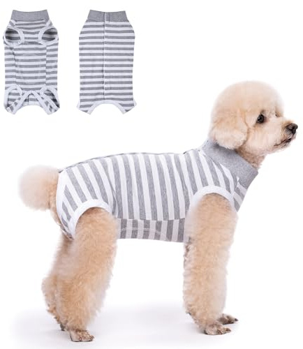 TQFlow Hundbody efter operation, kropp hund kastration, sårskyddsdräkter, hundens hane, sårskydd professionell sällskapsdjur recovery kostym, operationsbody hund kropp andas hundar i ett stycke (grå