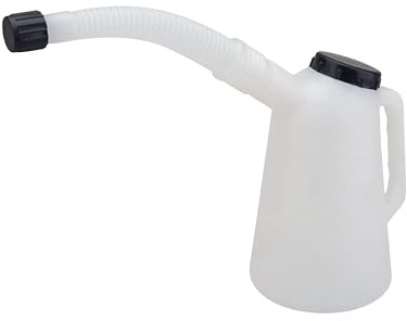 Dunnet Tools 2 Litre Measuring Jug with Spout & Flexi Lid | Plastic Measuring Cup for Oil, Petrol, Diesel, Fuel, Water & Liquids for Garage, DIY | Easy-Pour Handle, Durable & Leak-Proof Design