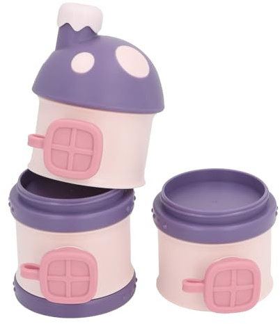 Cryfokt Distributeur de Préparations pour Nourrissons Multicouches Anti-déversement, Conteneur de Stockage Portable Empilable, étanche pour bébés. Matériau en Polypropylène (Violet)