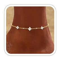 ZHESHY Bracelet Cheville Femme Argent 925 Trefle Or Chaine De Cheville | Plaqué Or 14k,Zircon Coeur Trefle Papillon Pendentif Bracelets De Cheville,Réglable Imperméable,Pied Bijoux Cadeau,Filles