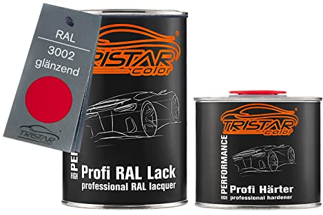 RAL 3002 Karminrot brillant Pot de peinture automobile 2K 1,5 litre / 1500 ml durcisseur inclus