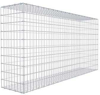 GABIONA Gabione 200 × 100 × 40 cm (L x H x T) – Steinkorb aus 4 mm Draht, Maschenweite 5 × 10 cm, C-Ring Verschluss + Gratis-Zange – ideal für Sichtschutz, Gabionenzaun, Gartenmauer und Steinkorbwand