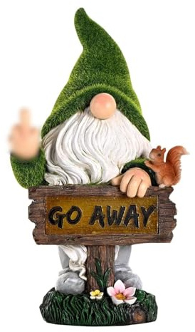 ASAWASA Gnomes Decorations for Yard with Solar LED Light,Large Outdoor Funny Garden Lawn Gnome Decor(Tall 10 Inches)