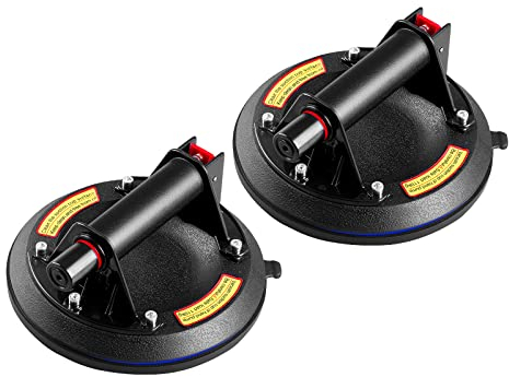 Ventouse Carrelage, 2 Pièces 8 Ventouse Vitre Professionnelle,Ventouse de Levage en Verre, Vide Ventouse en Verre pour Transport et Déménagement de Vitre, Plaques, Carrelage, Meubles, Charge 110 kg