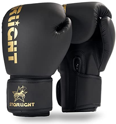 Valchiria Boxing Gloves for Men Women, Sparring Training Punching MMA Kickboxing Boxing Gloves, Heavy Bag Workout Gloves for Boxing, Kickboxing, Muay Thai, MMA (Black/Gold, 14 oz)
