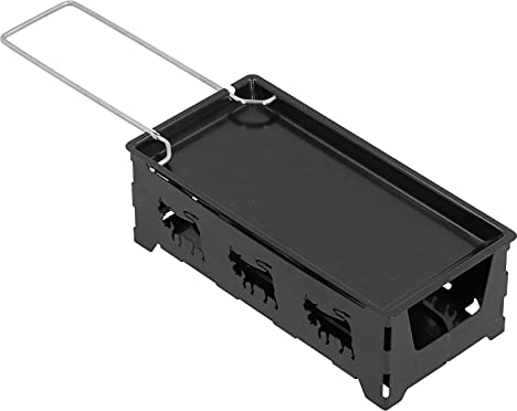 Alvinlite Raclette de Queso, sartén de raclette de luz de Vela Antiadherente Plegable portátil con espátula Barbacoa hogar Cocina Herramienta para Asar Parrilla