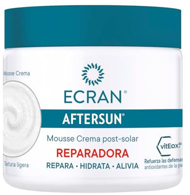 Ecran Aftersun - Aftersun en Textura Mousse Crema, Calma, Alivia y Repara la Piel, Textura Ligera y Cremosa, Máximo Frescor, Fórmula con VitEox 80-350 ml