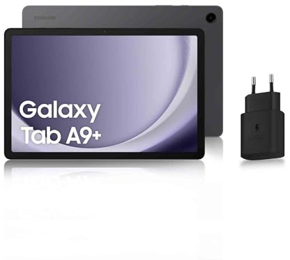 Samsung Galaxy Tab A9+ Tablette Android, 128 Go de Stockage, Grand écran de 11, Wifi, Son 3D, Anthracite, avec Chargeur secteur rapide 25W inclus (version FR)
