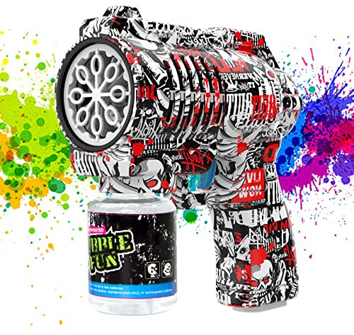 Panacare Graffiti Seifenblasenpistole, Seifenblasenmaschine Gun Kinder 4000+ Blasen/Minute mit 130ML Seifenblasenlösung, Blasenmaschine Blasenspielzeug Geschenk für Kinder/Geburtstag/Party/