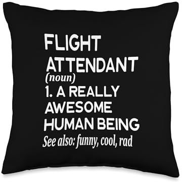 Flight Attendant Definition Funny Plane Airplane Airport Throw Pillow