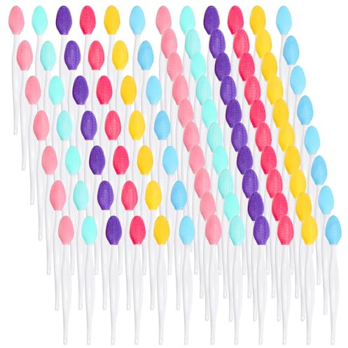 Acshio 100 Pieces Lip Scrub Brushes, Double-Sided Facial Cleaning Brush