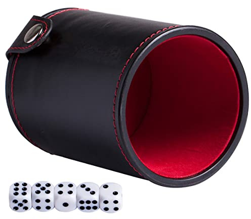 BESTonZON 1 Set Tärningskopp Set Tärningskopp Med Dubbellagers Tärningskopp Läder Tärningskopp Tärningsförvaring Klubb Underhållningsverktyg Bar Tärningskopp Med Tärningar