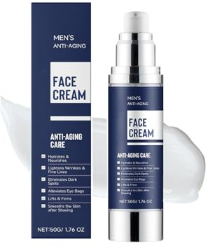 Antienvejecimiento, crema facial para hombres, crema hidratante para reducir arrugas, manchas oscuras y sacos de ojos, cuidado profundo, mejora la sequedad, cuidado diario de la piel (1 unidad)