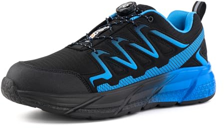 Loiston Zapatos de Seguridad para Hombre Mujer Zapatillas de Seguridad Mujer Zapatos de Trabajo Puntera de Acero Transpirable Azul K02 Gr.42