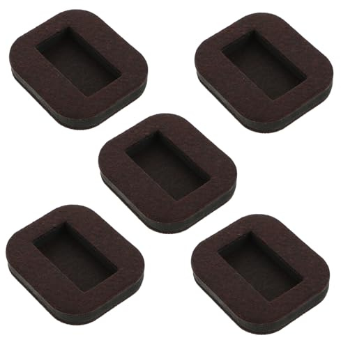 Angoily Butées de Lit en Feutre Marron 5pcs pour Meubles, Patins Antidérapants Friction, Adaptés pour Chaises à roulettes et Meubles à Domicile