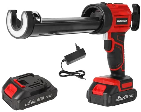 Pistola in silicone elettrica per 18 V, pistola a cartuccia elettrica 1500 mAh,pistola in silicone con LED,4 velocità regolabili,pompa a silicone 300 ml sigillo,anti-goccia,per tenuta (1 batteria)