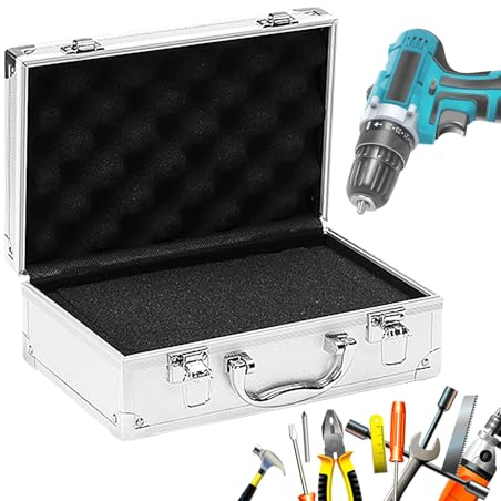 Alukoffer Klein, Aluminium Koffer, 25,5x16,5x9,5cm, Werkzeugkoffer Werkzeug Alukoffer Mit Schaumstoff Aluminium, Schützender Werkzeugkoffer,für Lagerung Und Transport