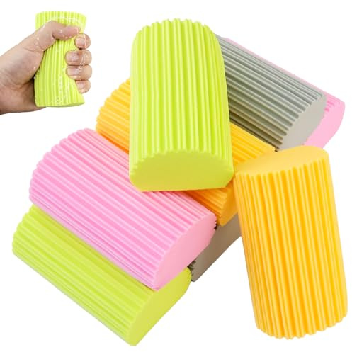 Set di spugne Damp Duster, 9 pezzi, spugna umida per la pulizia della polvere, spugna umida pulita per la polvere, spugne per la polvere riutilizzabili in 4 colori, spolverino a spugna umida per la