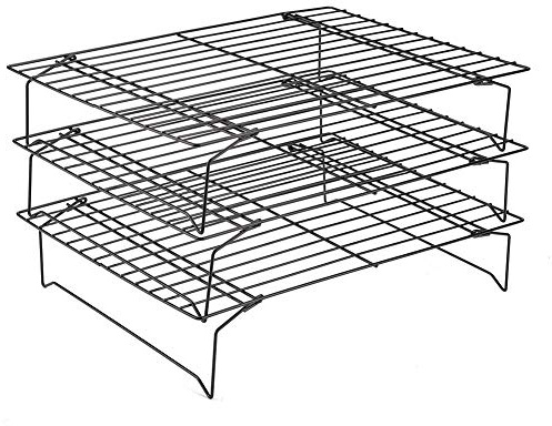 Collapsible Cooling Rack for Baking,3-Tier Stainless Steel Wire Rack | Rustproof,Nonstick,Oven Safe,Stackable Baking Tray with Rack for Biscuit,Cookies,Cake,Bread,Roasting(34x24.5cm)
