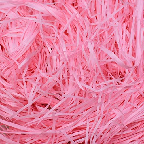 Papier Füllmaterial für Geschenkbox,Geschreddertes Papier 100 G Ostergras Raffia Hamper Shreds SeidenPapier zum Verpackungen Füllen Körben Geschenken Rosa