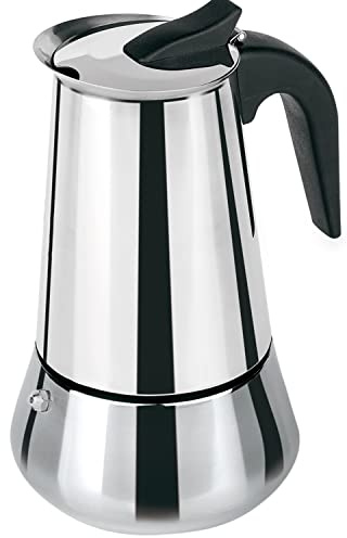 TIENDA EURASIA - Cafetera Italiana, Cafetera Induccion, Cafetera Italiana Acero Inoxidable, 12 tazas, Interior Antioxido (12 tazas)