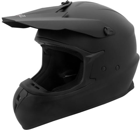 Zorax Matt Black L (59-60cm) ZOR-X305 Dual Sport Motorbike Motocross Helmet ECE 2206 Approved Dirt Bike MX Crash Helmet