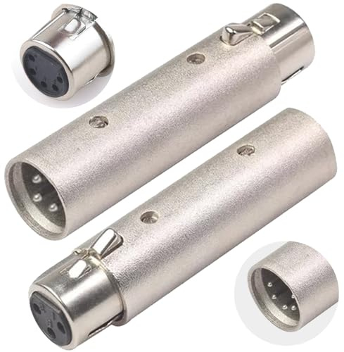 Xiatiaosann 3-polig XLR till 5-polig XLR-adapter, 5-polig kontakt till 3-poligt uttag, omvandlaradapter/5-poligt uttag till 3-polig kontakt, adapter (2-pack)