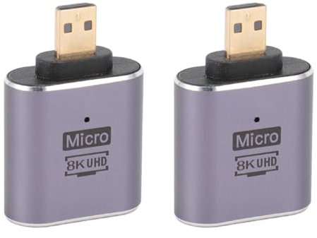 Lot de 2 Adaptateurs Mini DisplayPort vers HDMI, 8K @ 60 Hz 4K @ 120 Hz Adaptateur Mini DP 1.4 vers HDMI 2.1 48 Gbit/s Plug and Play, Convertisseur DisplayPort vers HDMI avec