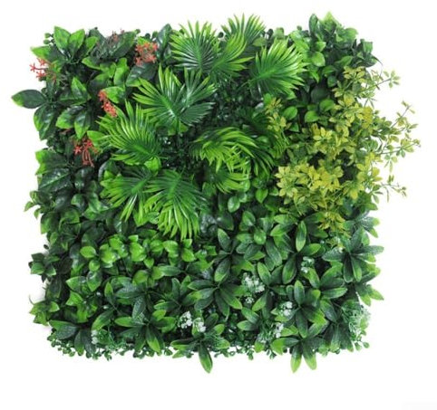Eawfgtuw Panneaux muraux de plantes artificielles – 50 x 50 cm – Panneaux de haies artificielles carrées artificielles – Clôture murale, décoration murale de jardin (2)
