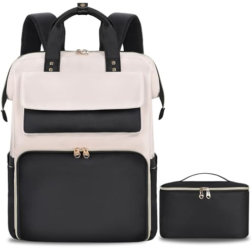 BERTASCHE Lunch Backpack for Women,17.3 Inch Laptop Backpack with Lunch Box