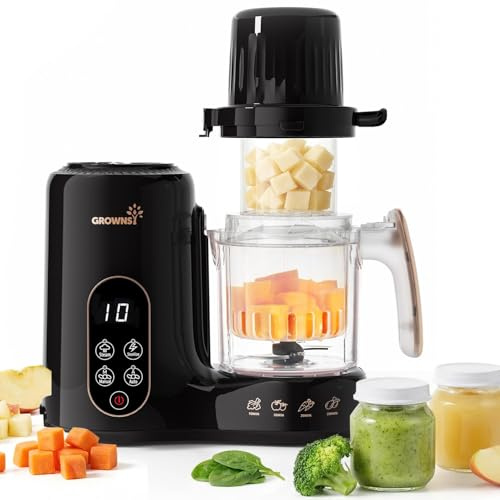 Grownsy Robot de Cocina para Bebé 6 en 1 con Doble Cesta Vapor