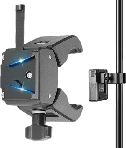 V Mount Battery Bracket - Small Rig Quick Release Clamp, Lightweight Crab Claw Mount | Outdoor Photography Video Rig Accessory for Camera Lights Tripod Shelf Stand Device Setup for Beginners Professio