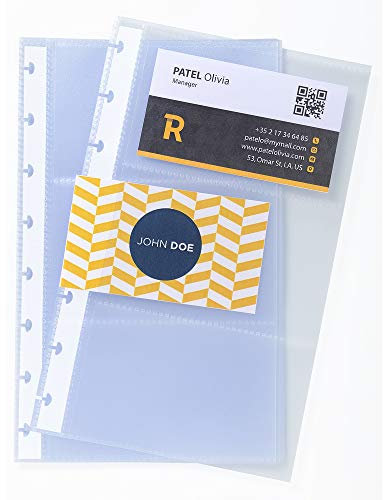 Exacompta 86111E 10er Pack Exacard Visitenkarten-Nachfüllblätter, 13 x 21 cm, für bis zu 6 Karten pro Blatt, Packung 0,05 mm Polypropylen