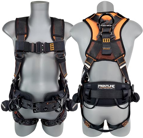 Frontline 110CTB Combat™ Lite Full Body Harness all Aluminum Hardware| Trauma Straps | OSHA and ANSI Compliant (Size: XL-2X)