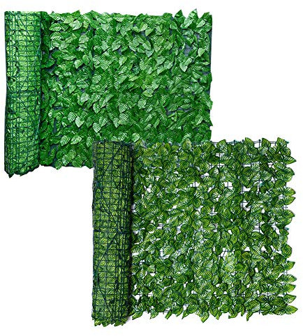Sarari Rollo de filtro de hoja artificial, protección UV, protección de privacidad, pared, paisaje, valla de balcón, pantalla de jardín, suministros para decoración interior y exterior