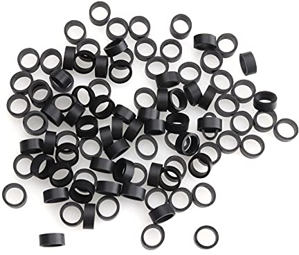 Ruwado 200 Pcs Silicone Cable Ties 12 MM OD Reusable Rubber Bands for Wire Cord Cable Management Home Office School Organization (Black)