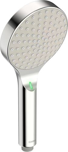 HANSA ACTIVEJET Digital Duschkopf 120mm | Bluetoothfähige Duschbrause mit digitaler Echtzeit LED Anzeige I Wassersparende Duschbrause mit Antikalk Technik I Brausekopf Dusche I G1/2 | Chrom