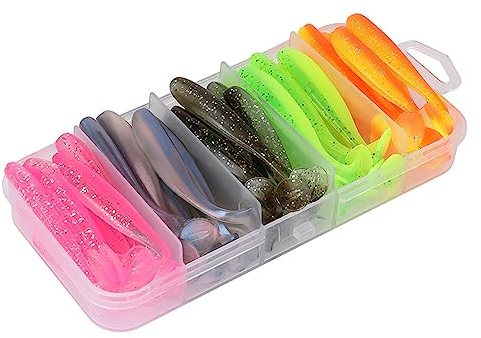 Fiskbeten för padelsvans, 50 stycken mjuka plastbete, fiskedrag, gädda, Shad-Minnow-bete, jerkbete, öring gös bas-fiske, artificiellt bete för sötvattensfiske