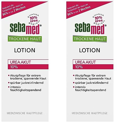 Sebamed Trockene Haut Lotion Urea Akut 200ml, lindert spürbar Spannungsgefühl, Rauheit und Juckreiz und hilft, die natürliche Feuchtigkeitsbalance der Haut wieder herzustellen (Packung mit 2)