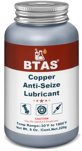 BTAS Copper Anti Seize Grease Lubricant High Temp Never Antiseize Compound for Spark Plug Bolts 8 oz