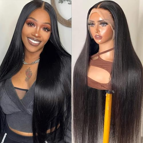 Junemet 20 Pouces Perruque Cheveux Humain Densité 200% 13x4 Straight HD Lace Front Human Hair Perruque Femme Naturelle Brésilien Sans Colle Cheveux Humain Glueless Wig Human Hair Couleur Naturelle