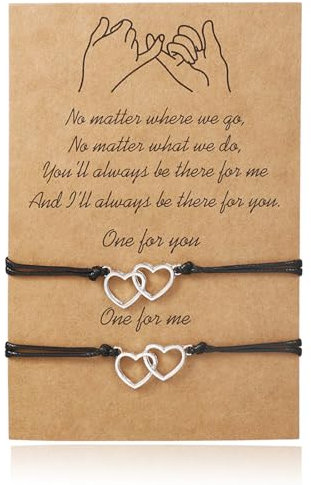 cuhostki Armband Mit Herz Anhänger, Freundschaftsarmbänder Für 2 Mit Herzen, Heart Liebe Charm Bracelet, Ideales Geburtstagsgeschenk Für Die Beste Freundin, Mädchen & Damen