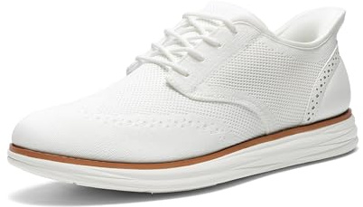 Bruno Marc Baskets Oxford Homme en Tricot Respirant,Size 43.5,Blanc