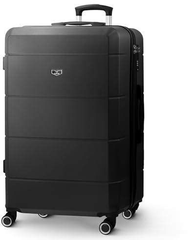 LUGG 28 Inch Jetset Suitcase Hard Shell Case 4 Wheel Travel bag Lightweight ABS Material with TSA Lock Approved for Travel with easyJet, British Airways, RyanAir, Virgin Atlantic, Emirates(75x49x29cm)