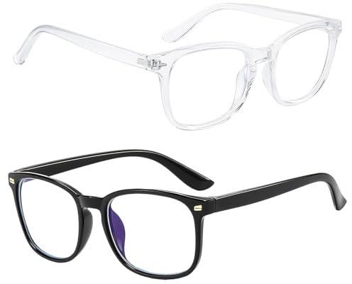 JazRvr Generisch 2 Stück Blaulichtbrille, Blaulichtfilter Brille, Brille Zum Schutz Vor Blaulicht, Unisex Blaulichtbrille, Blaulicht Brille Für Frauen & Männer